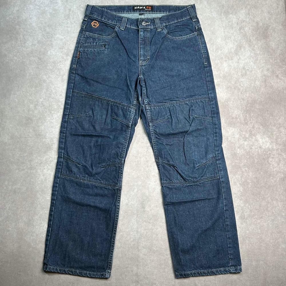 Hawx FR Mens Flame Resistant Work Jeans 33*x30 Dark Wash Double Knee READ*